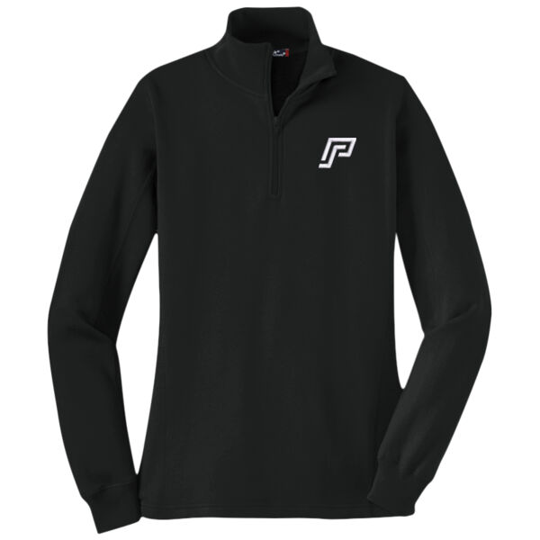 Embroidered PrestoSports - Ladies 1/4 Zip Sweatshirt Thumbnail