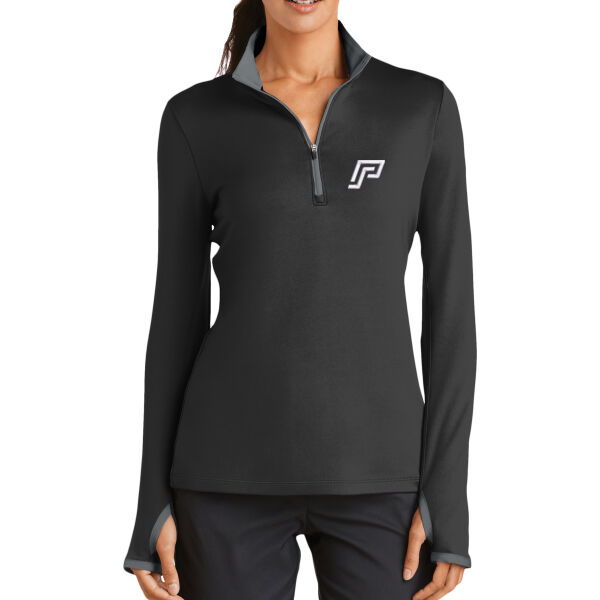 Embroidered PrestoSports - Ladies Dri FIT Stretch 1/2 Zip Cover Up Thumbnail